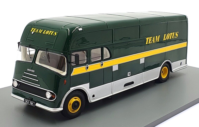 Spark 1/43 Scale S6003 1961-1963 Bedford Team Lotus Transporter in Green - Classic Racing Collectible