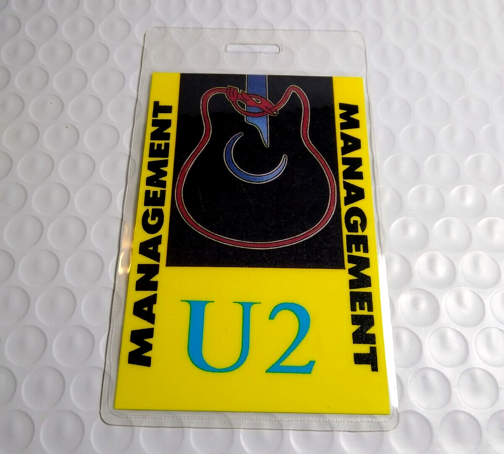 U2 Vintage Backstage Pass Original Pop Rock Music Plastic Laminated Guitar