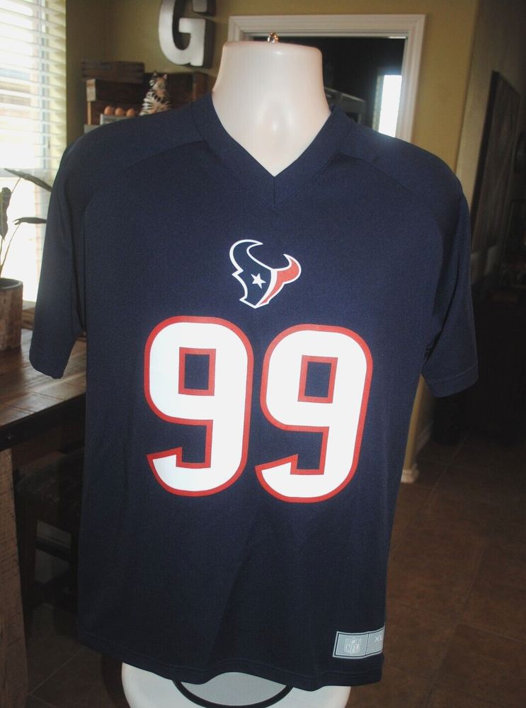 Houston Texans J.J. Watt 99 navy blue womens XL 18/20 V-neck jersey