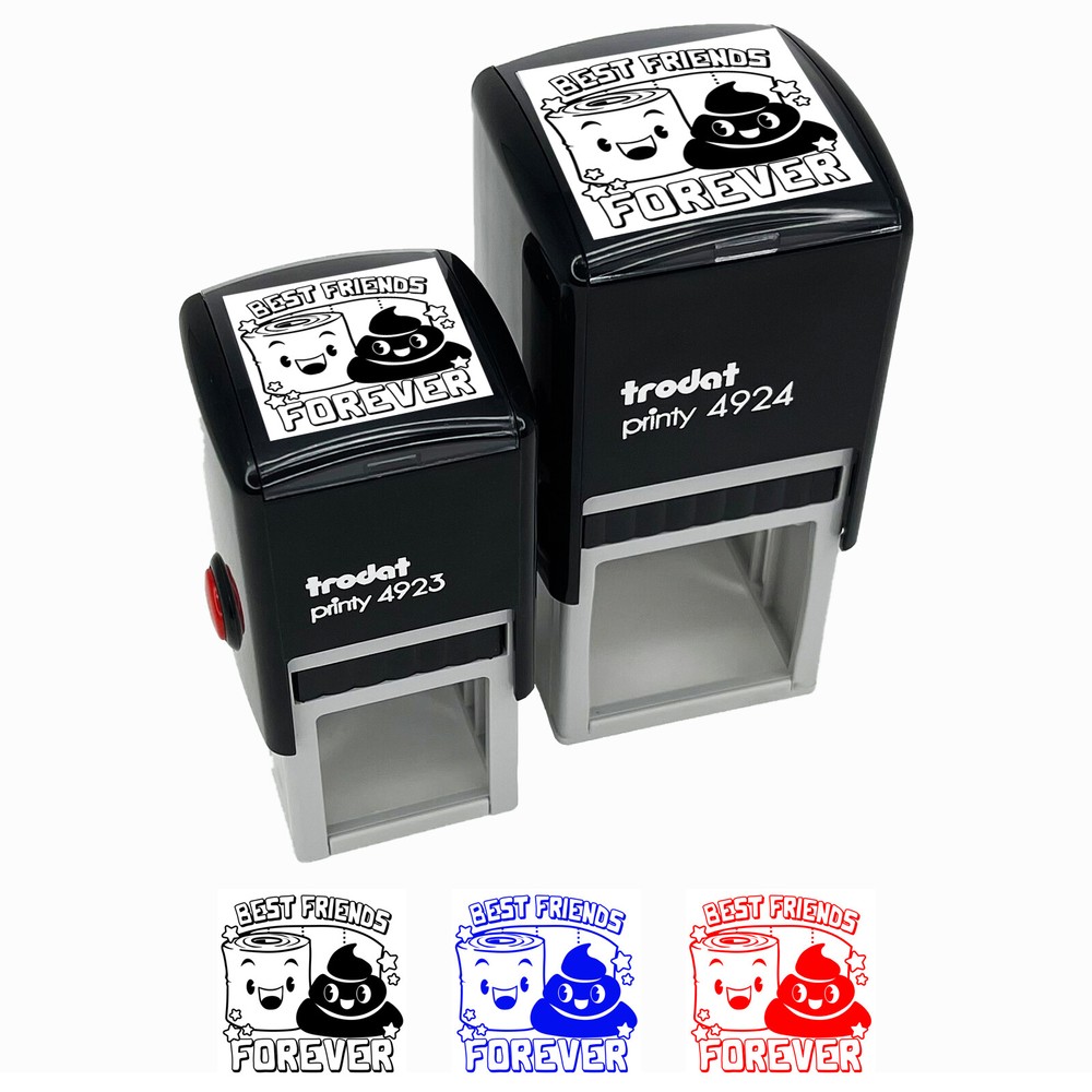 Toilet Paper and Poop Best Friends Forever Self-Inking Rubber Stamp Ink Stamper