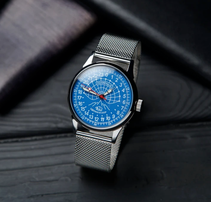 Original Raketa 24-H Polar Vintage Watch USSR Soviet Arctic +2Extra Strap Gift