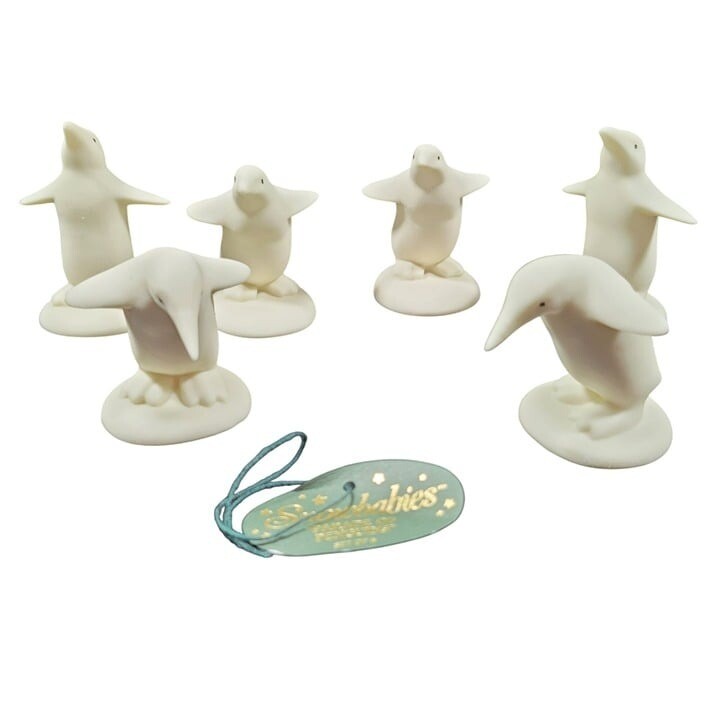 Winter Snowbabies Parade of Penguins 6-Piece Figurine Set by Department 56 Creamy White Penguins