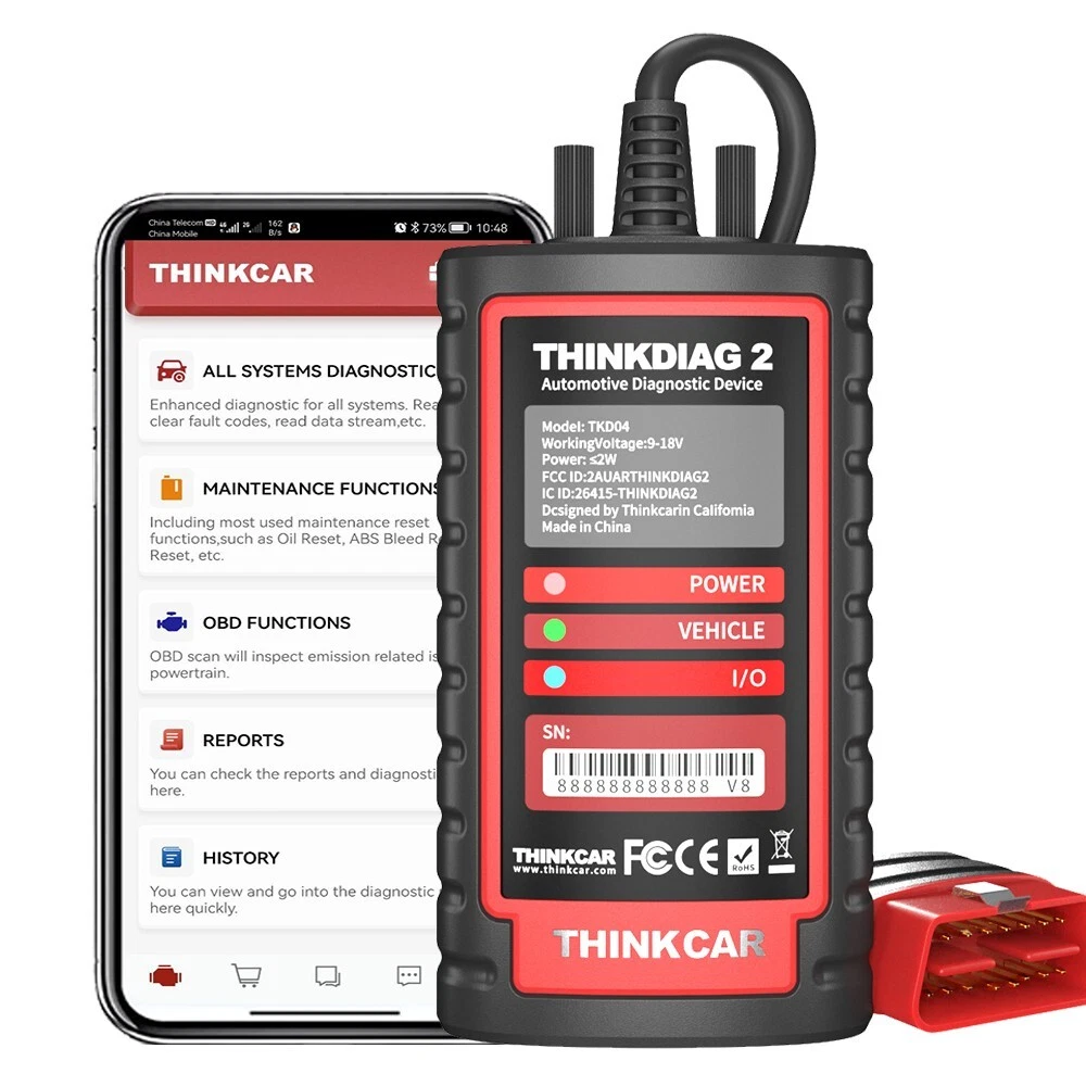 2026 ThinkDiag 2 Car OBD2 Scanner Diagnostic Tool ECU Key Coding Bluetooth CANFD