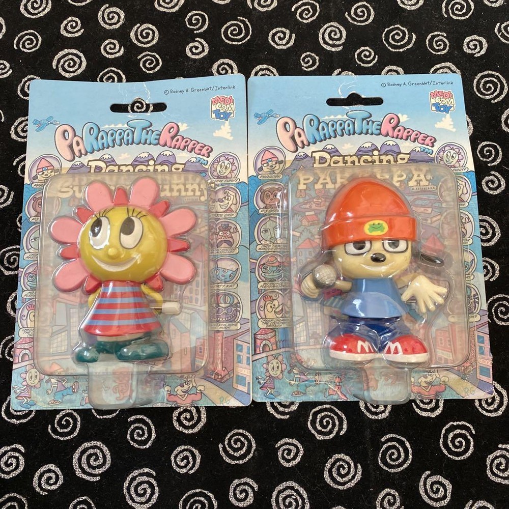 PaRappa the Rapper Figure Lot of 2 Dancing Sunny Funny Rodney Rare Game Goods