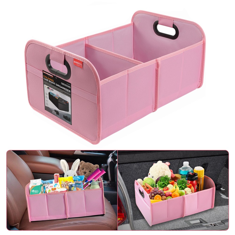 Foldable SUV Trunk Cargo Organizer with Reinforced Handles for Car Storage