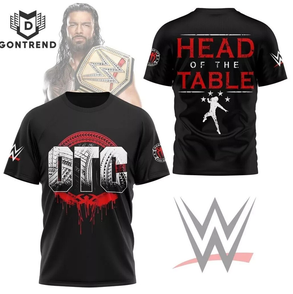 WWE OTC Roman Reigns - Head Of The Table 3D T-shirt P6651