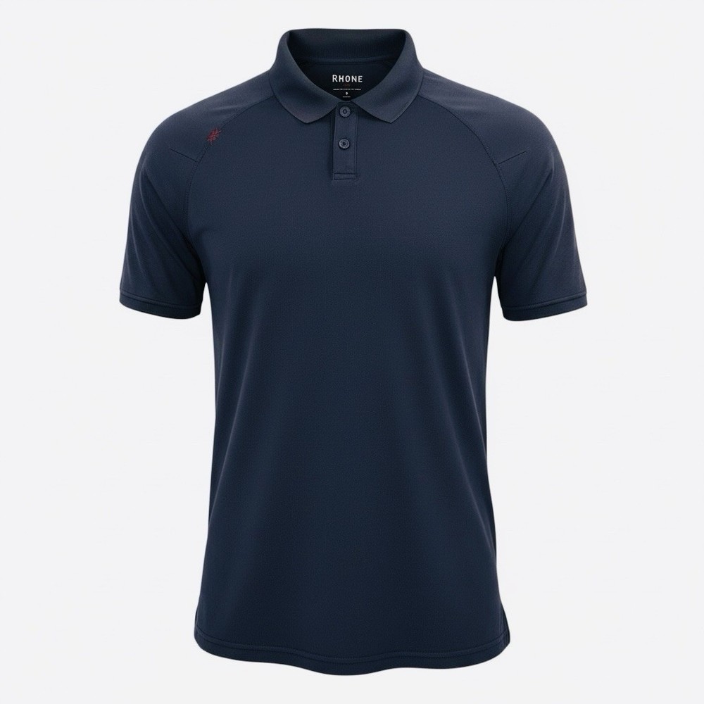 Rhône Delta Pique Navy Blue Golf Polo Shirt Men’s Size M Stretch Performance
