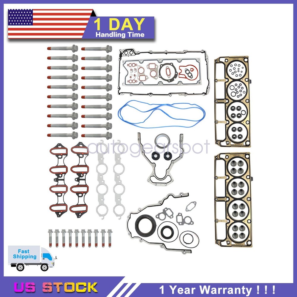 Full Cylinder Head Gasket Set Bolts For 2007-13 Chevrolet GMC Sierra Buick 5.3L