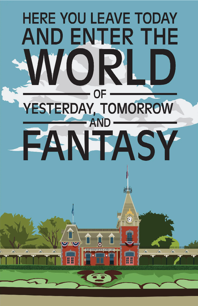 Disneyland Main Street Train Station 13x19 Vibrant Matte Art Print