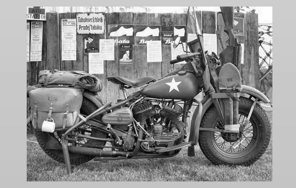 US Army Harley Davidson Motorcycle PHOTO World War 2 Combat WLA WWII