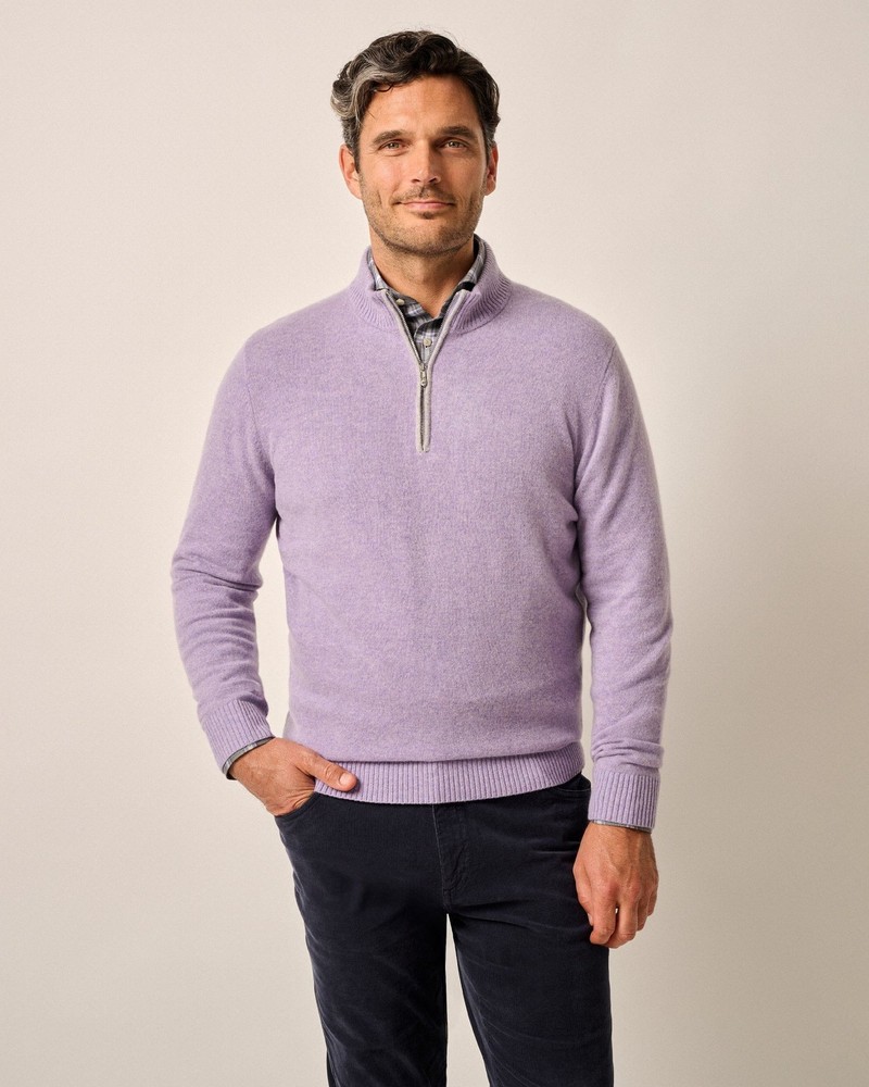 johnnie-O Mayfair Cashmere 1/4 Zip Sweater Galaxy Size XXL