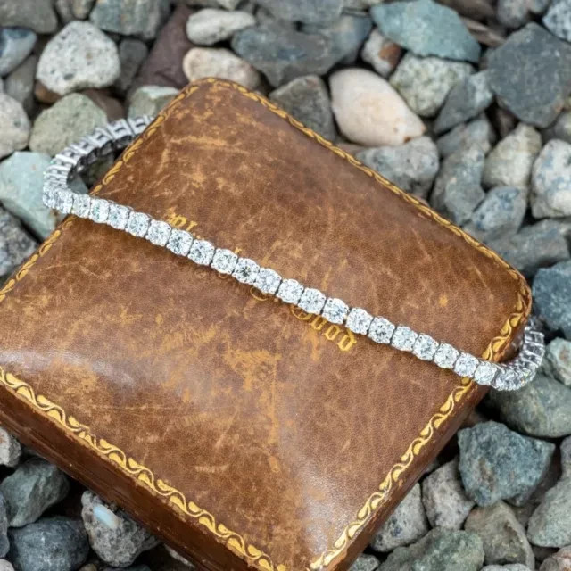 9CT White Gold Plated Lab Diamond Tennis Bracelet 7.5 Inch