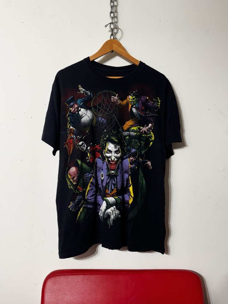 VTG DC Villains Paint Joker Harley Quinn Catwoman T-Shirt SZ XL Licensed DC