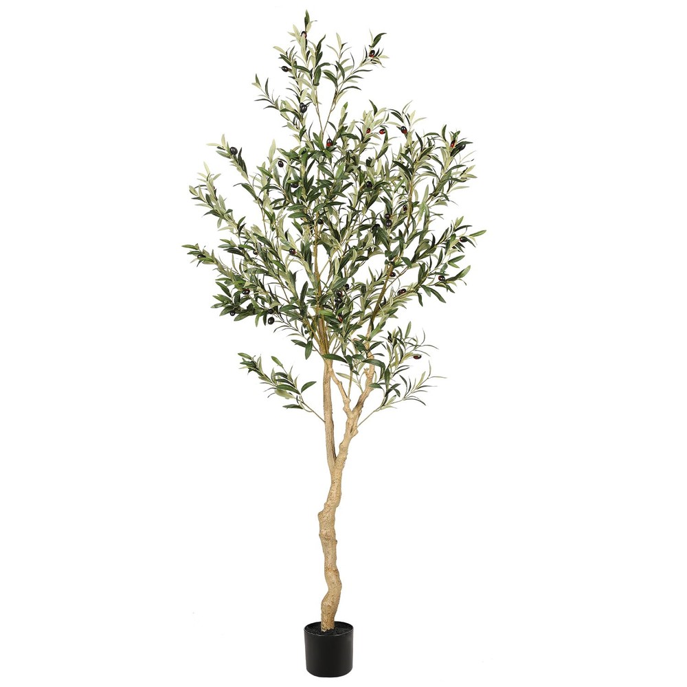 Realead 6ft Artificial Olive Tree in Pot Realistic Silk Plant for Home Decor  