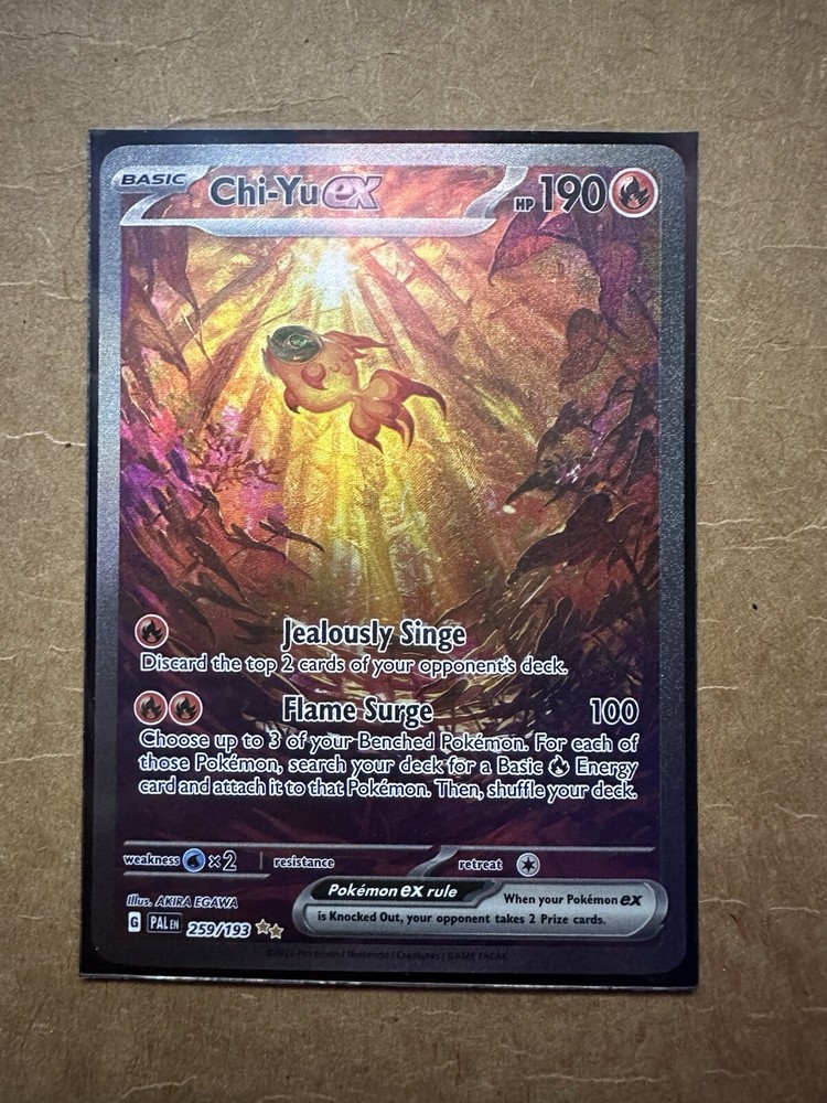 Pokemon Paldea Eveloved Chi-Yu EX illustration rare.