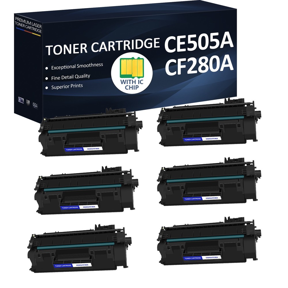 6PK CE505A 05A Toner Cartridge for HP LaserJet P2050 P2055 P2055x P2035n Hiyield