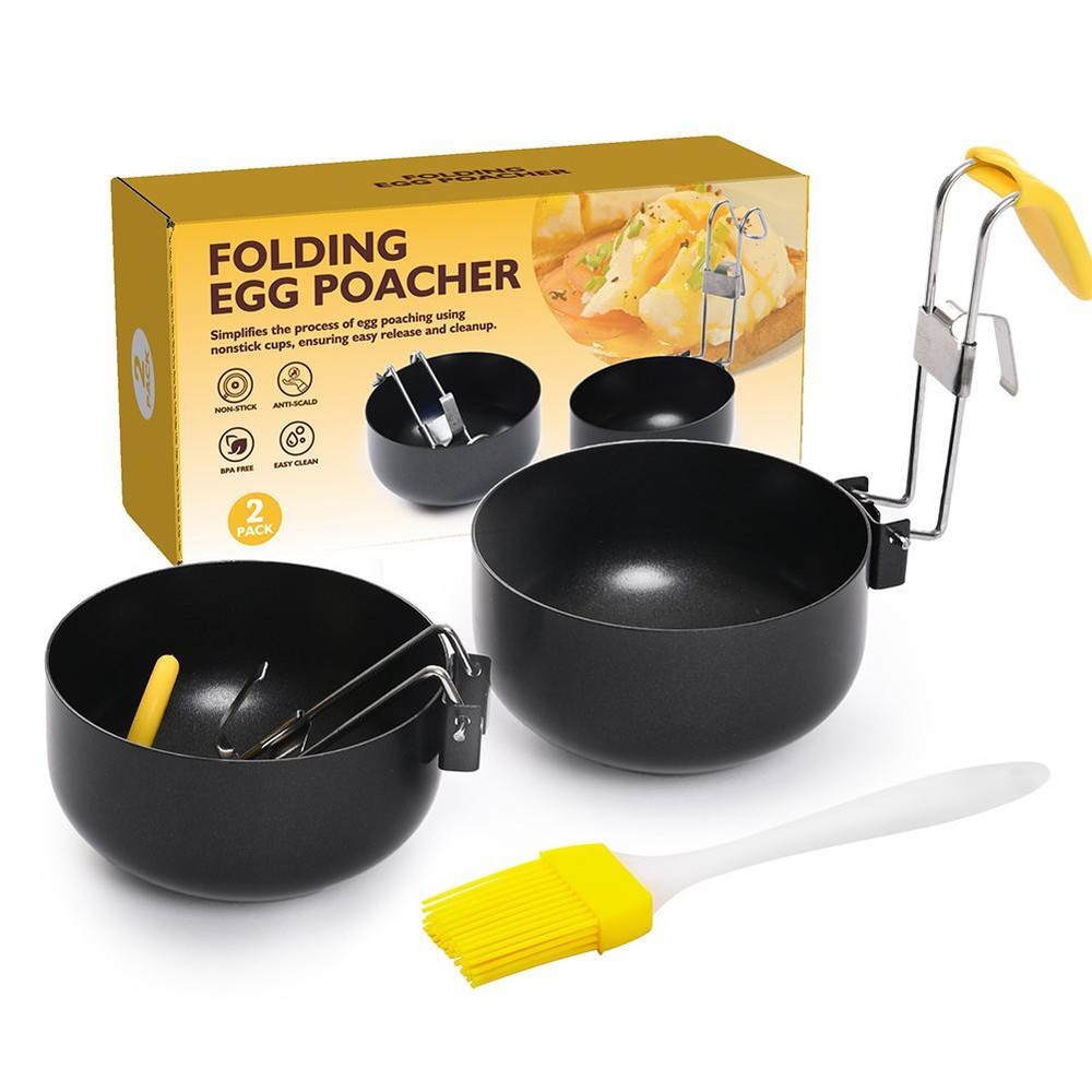 Collapsible Hanging Ear Type Egg Steamer Cooking Spoon Non stick Anti scald/