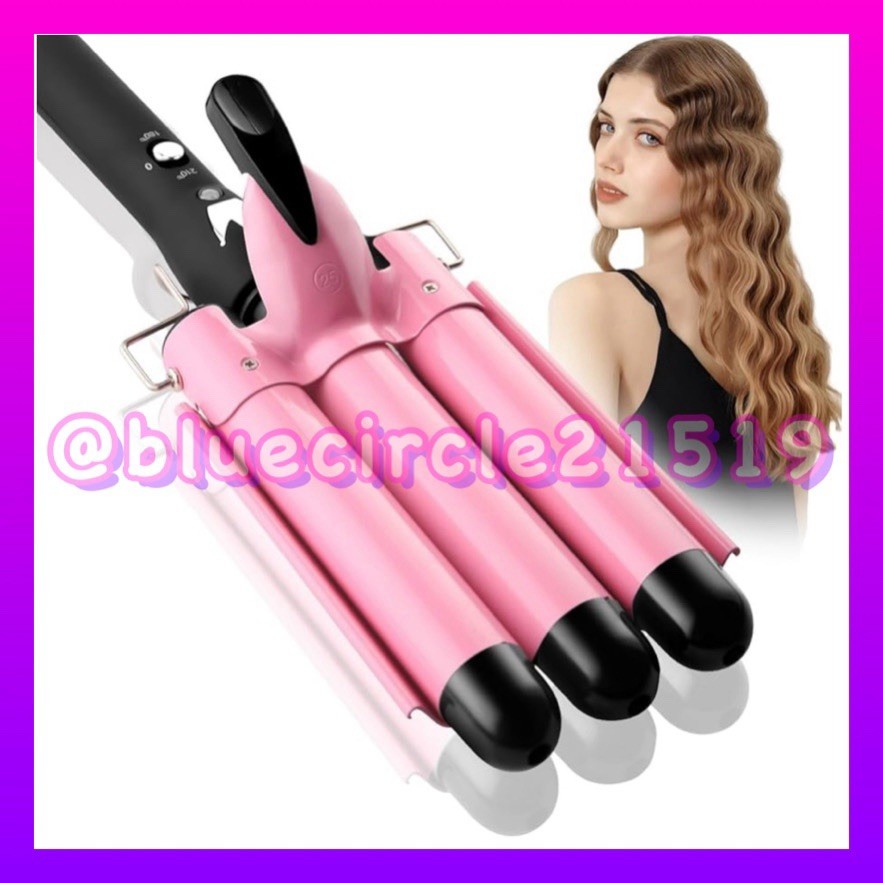 Aleath 3 Barrel Curling Iron with Adjustable Temp 1 Inch Pink Ceramic Barrels