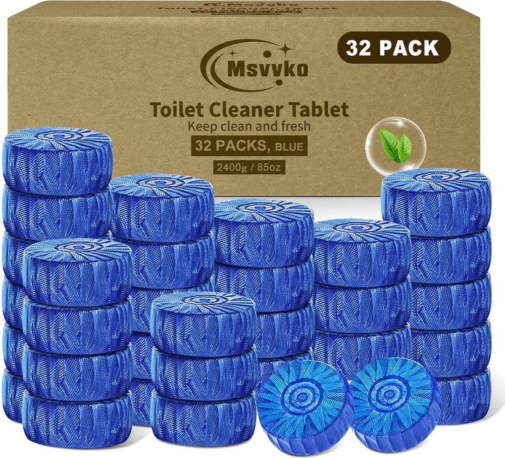 Toilet Bowl Cleaner Tablets 32 Packs-85oz, Ultra-Clean Blue Cleaners 32 Packs