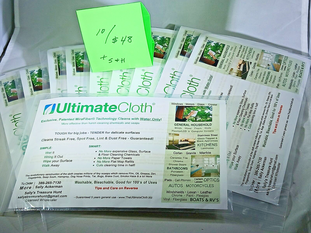 Ultimate Streak-Free Cloth - 10-Pack for $48 - Water Only, No Chemicals, New  