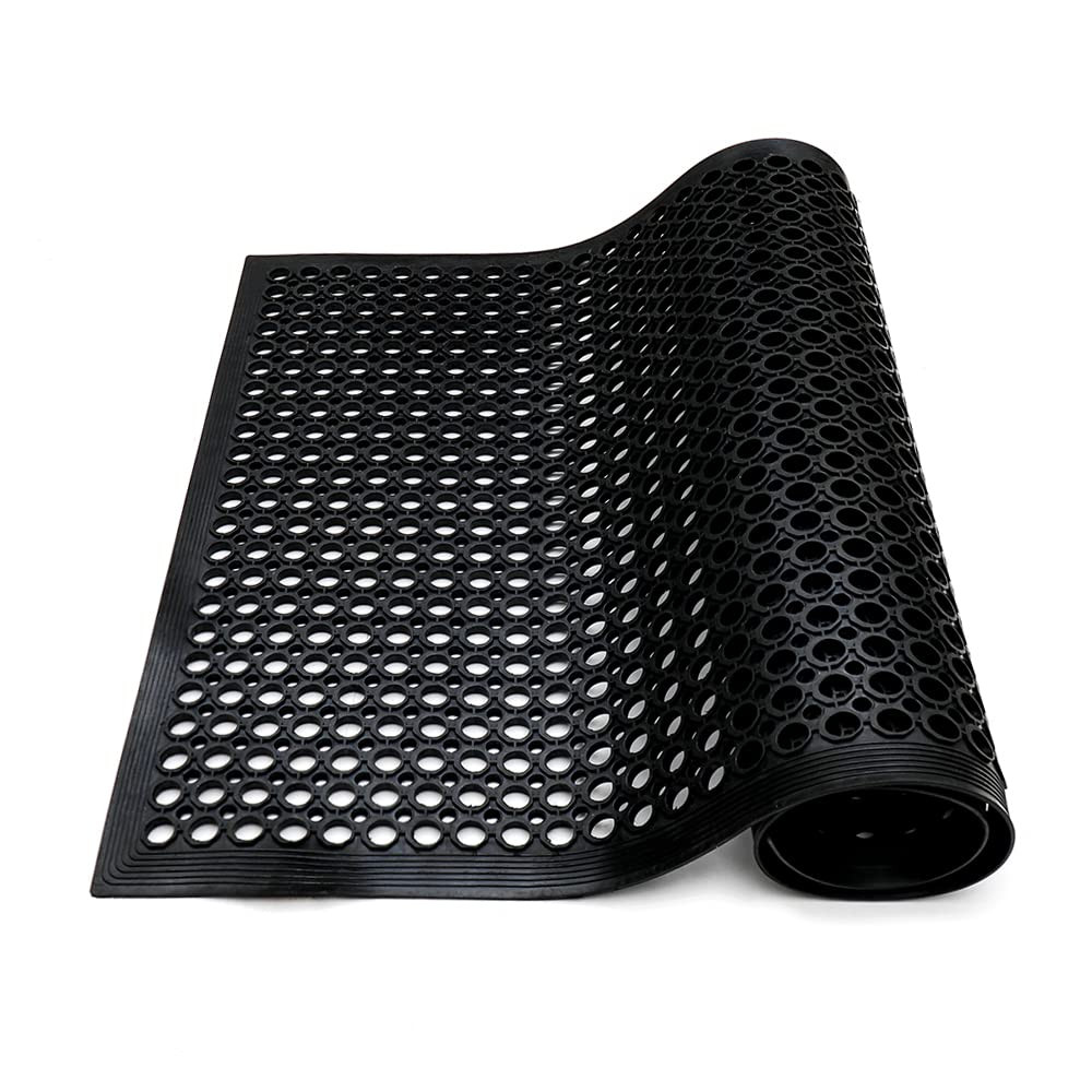 Anti-Fatigue Rubber Floor Mat - Commercial Grade Grease Resistant Non-Slip Re...