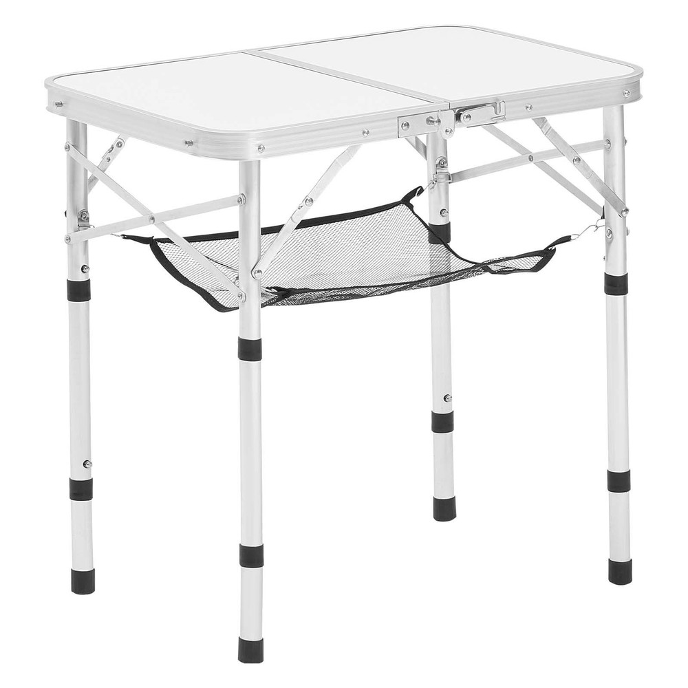 2FT Foldable Aluminum Camping Table with 3-Stage Height Adjustment for Outdoor Use