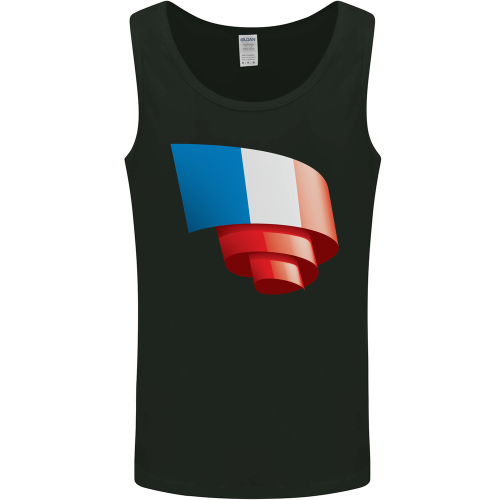 Curled France Flag French Day Football Mens Vest Tank Top
