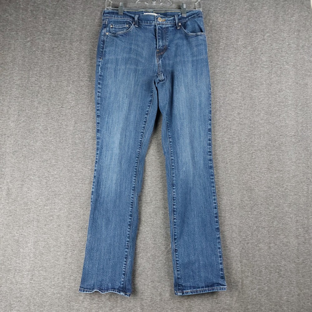 LEVI'S JEANS WOMENS 505 STRAIGHT BLUE CLASSIC COTTON BLEND DENIM PANTS SIZE 28