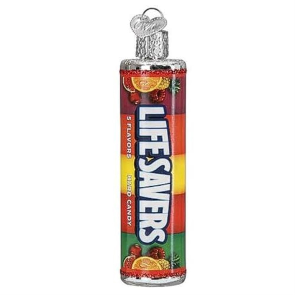 Old World Christmas Lifesavers Glass Hanging Ornament FREE BOX
