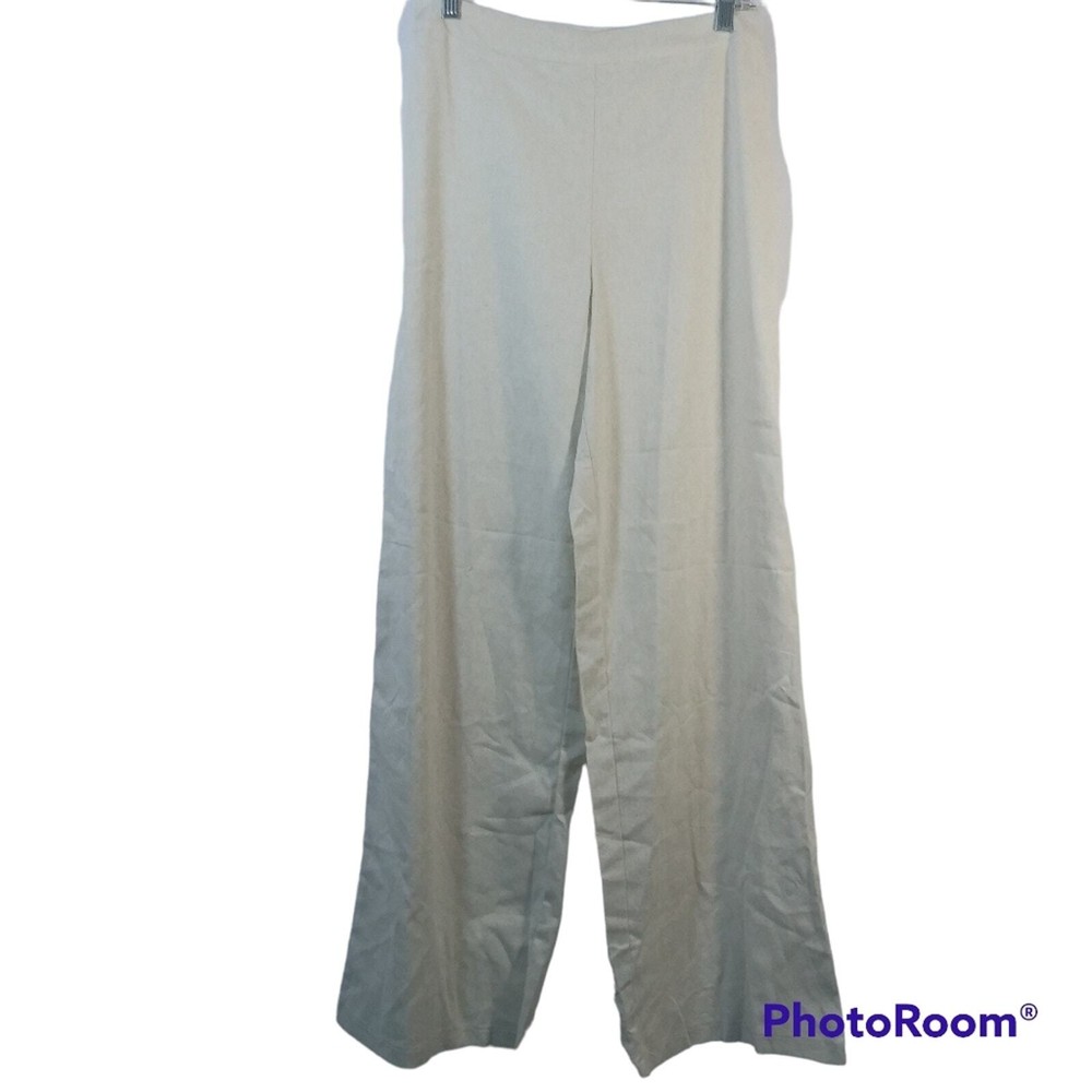 Faeriesty Soft Linen Blend Wide Leg Pants for Women in Size M Comfortable Breezy Style