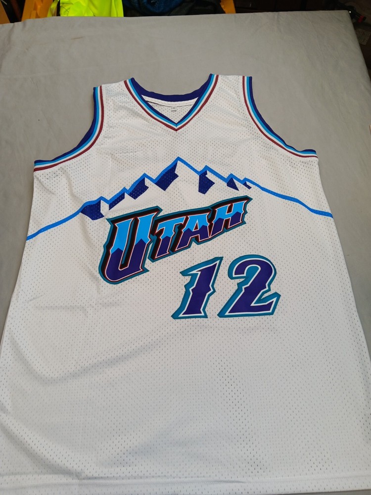 Vintage Utah Jazz Legend John Stockton White Stitched Jersey Size XL
