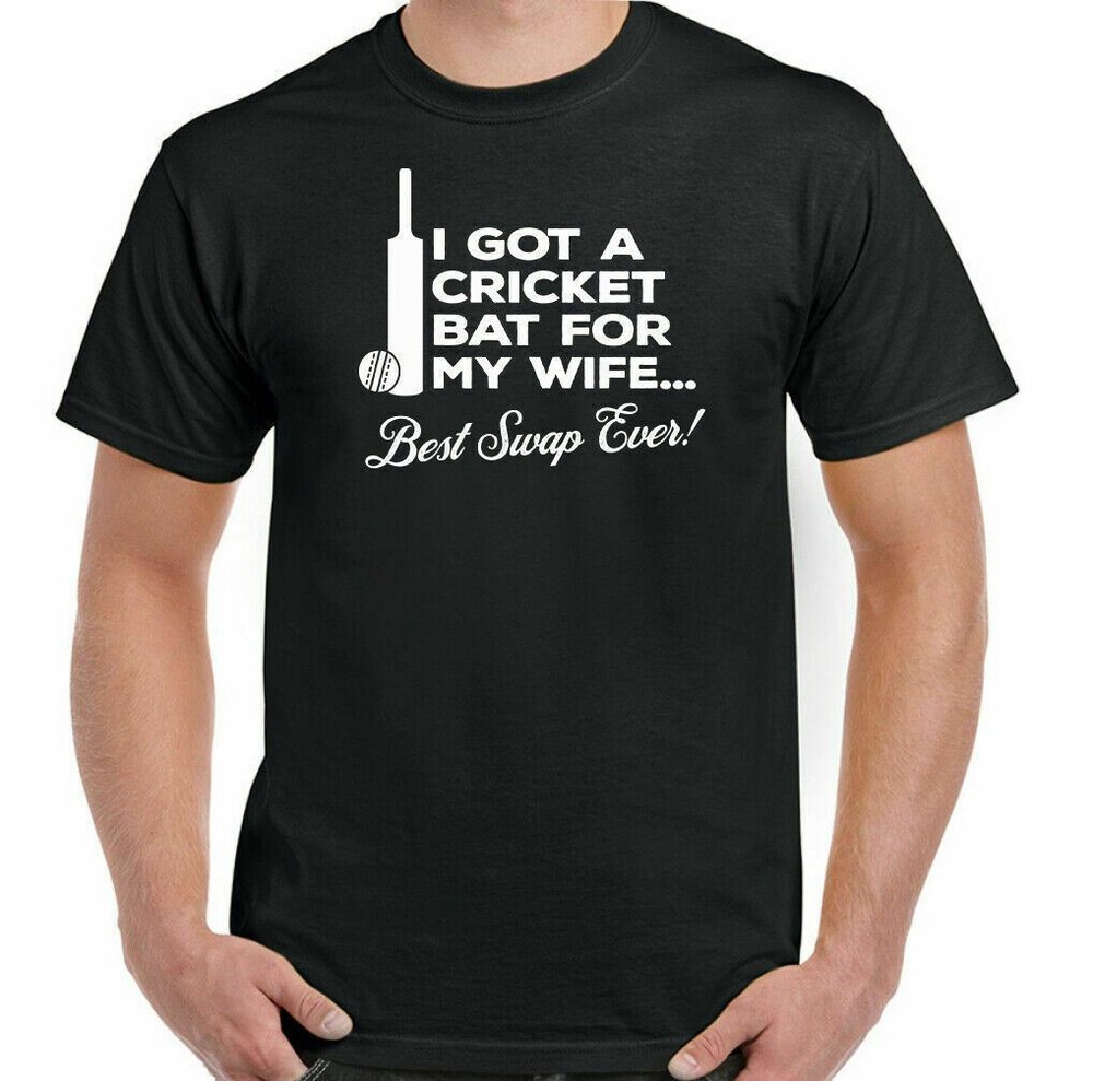 Cricket T-Shirt Cricketer Bat For My Wife Mens Funny Cricketing Ball Team Top