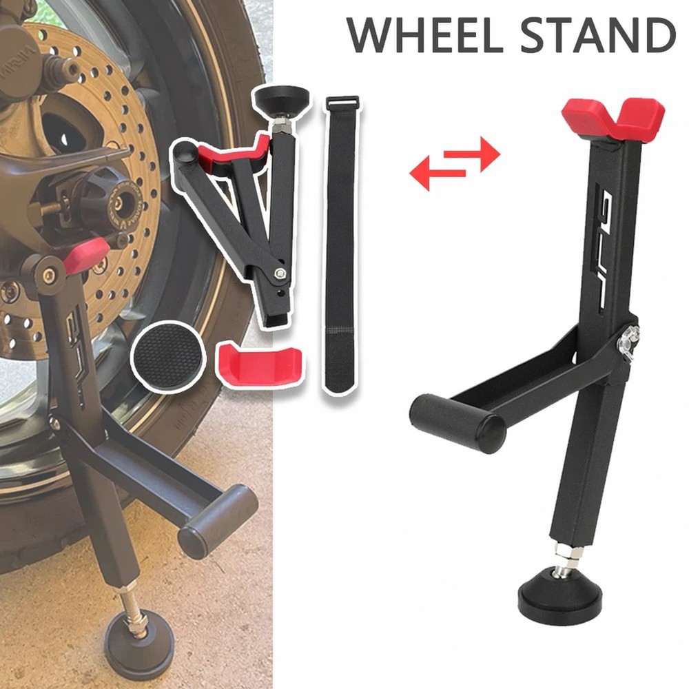 Universal Motorcycle Wheel Stand – Portable Front or Rear Stand