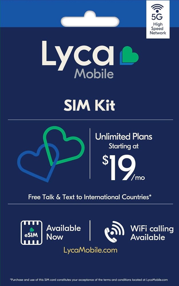 Lyca Mobile 5G/4G Prepaid SIM Card Kit | Unlimited Data, Talk, & Text to 100...