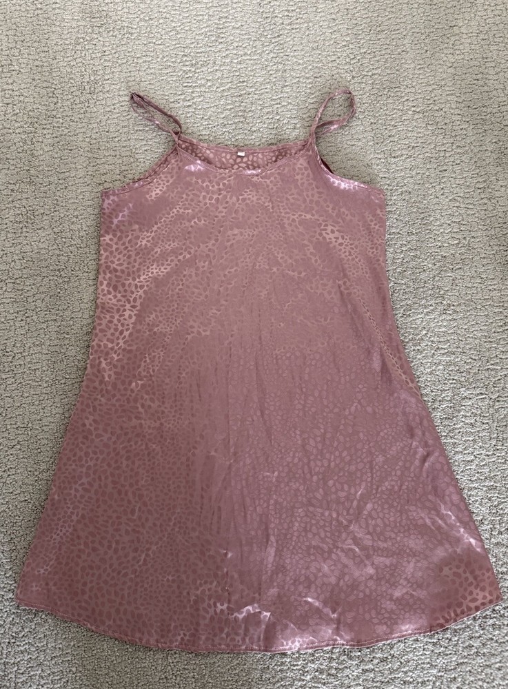 Pink Leopard Print Adjustable Strap Nightgown Dress Size Small Loungewear Sexy