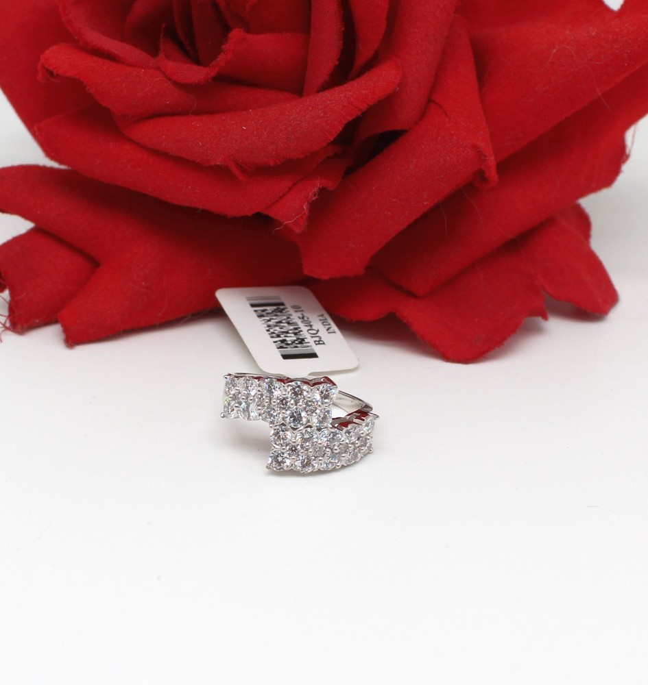 Sterling Silver NWT JTV CZ Bypass Band Ring Size 10 6g CAT RESCUE