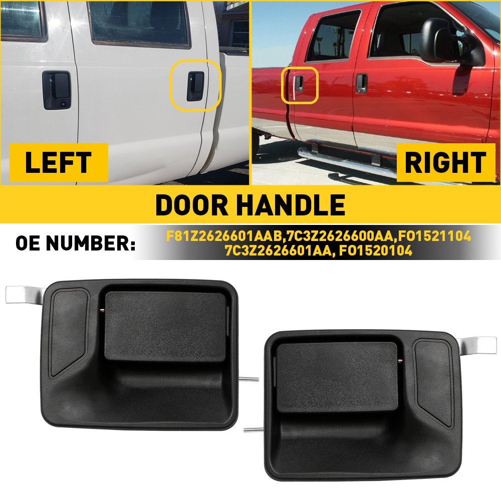 Black Metal outside Door Handles Pair LH RH For 99-16 Ford F150 F250 F350 REAR