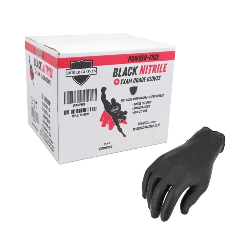 36K Black XL Nitrile Exam Gloves Textured Powder-Free Medical Grade  