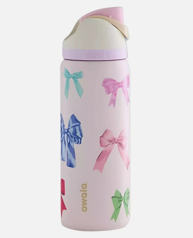 32oz Owala Girlhood-Free Sip Limited Edition UO Exclusive Multicolor Pink Bows