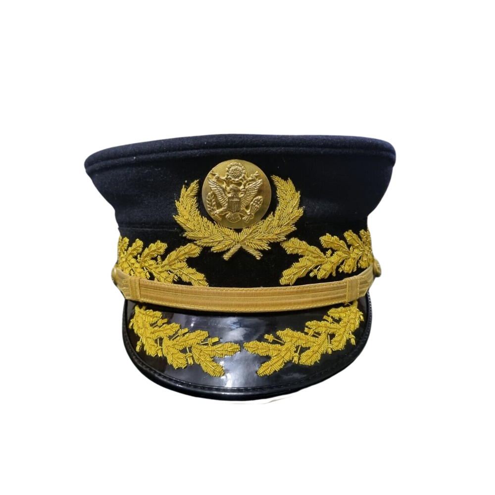 Replica boxed U.S. Army Model 1902 General's Full Dress Visor Cap.