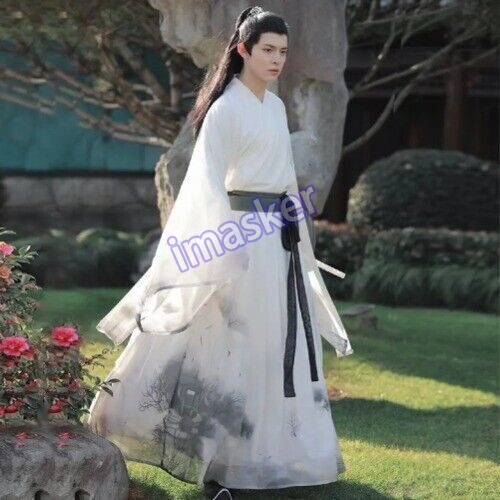 Ancient Printing Dyeing Hanfu Chinese Traditional Men Cosplay Hanfu Dress Set