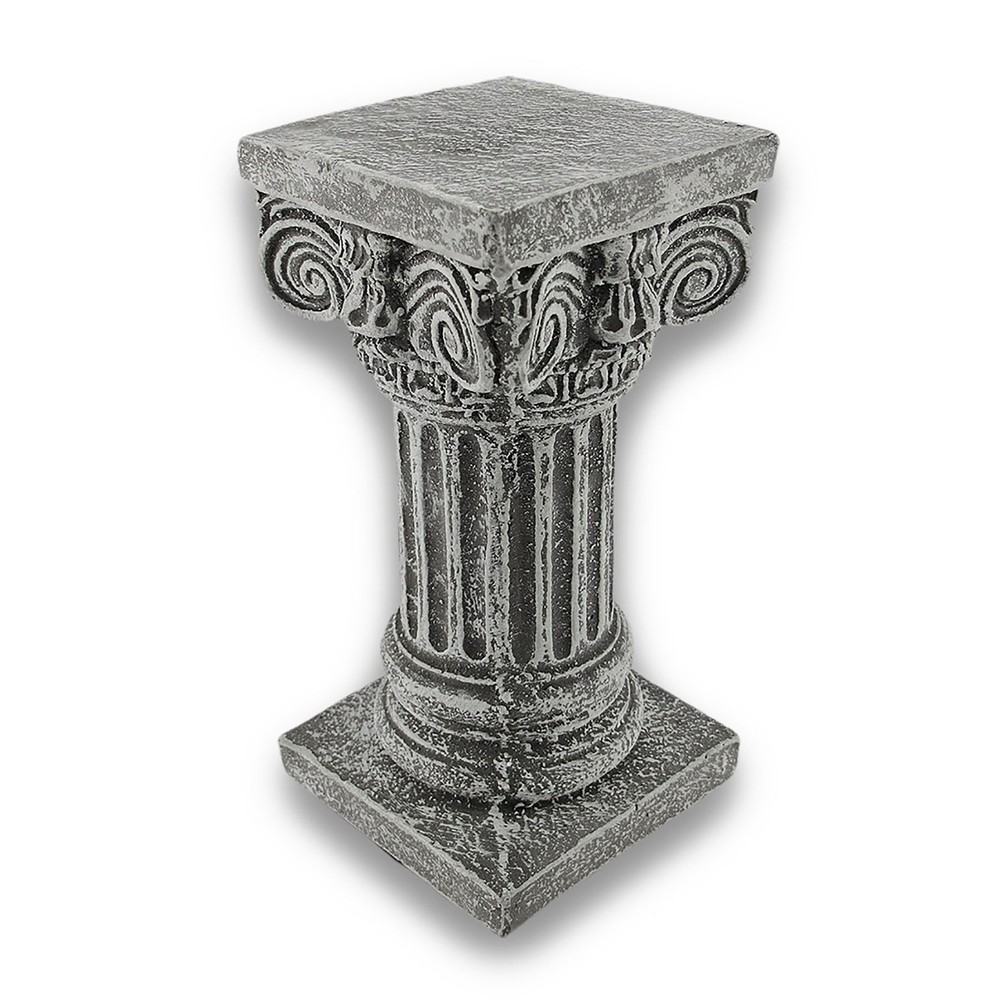 Zeckos Solid Concrete Roman Pillar Mini Statue Pedestal