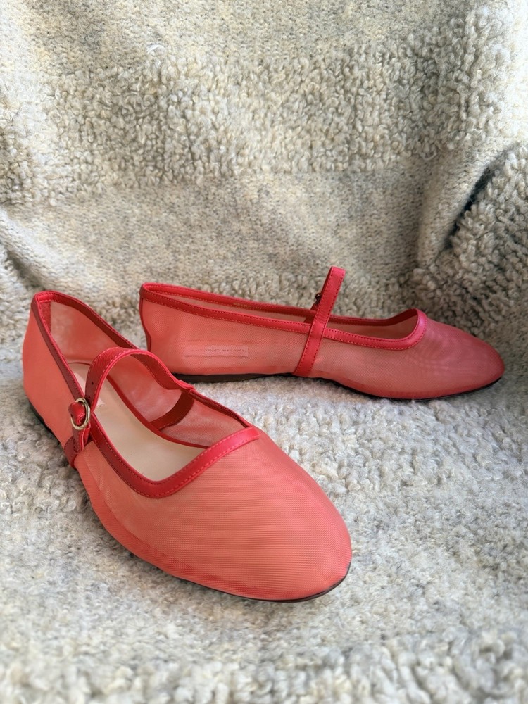 NEW Antonio Melani Remmie Mesh Mary Jane Flats US 11 Red/Orange