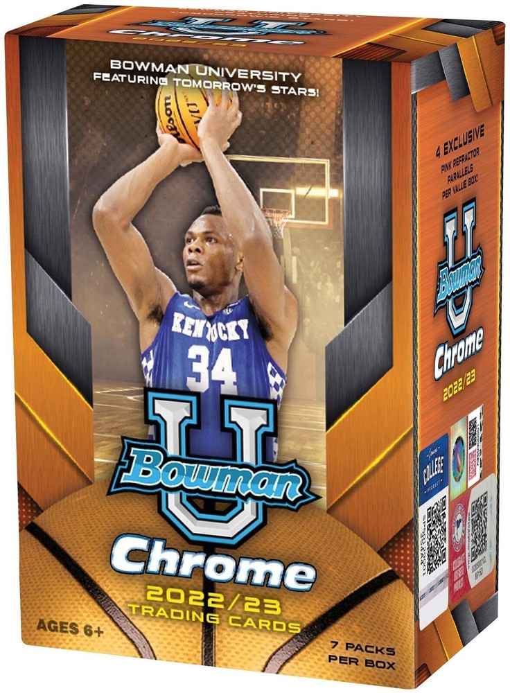 Topps 2022-23 Bowman University Chrome Basketball Blaster Box - 7 Packs