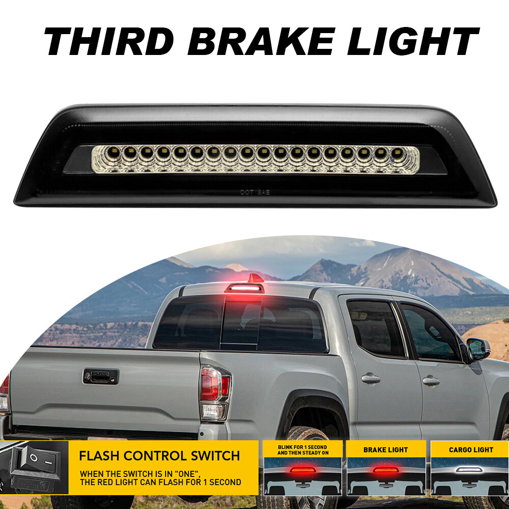 2016-2023 Toyota Tacoma Red White LED Smoke 3rd Brake Cargo Light
