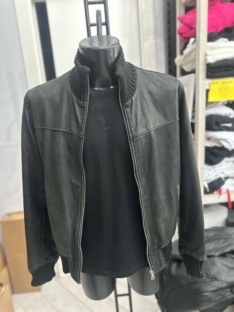 Genuine Leather Jacket For Men Size 52 Black LLV2112
