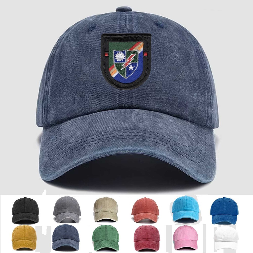 Custom Embroidered Hat 1st Battalion 75th Ranger Regiment Flash, Veteran Cap