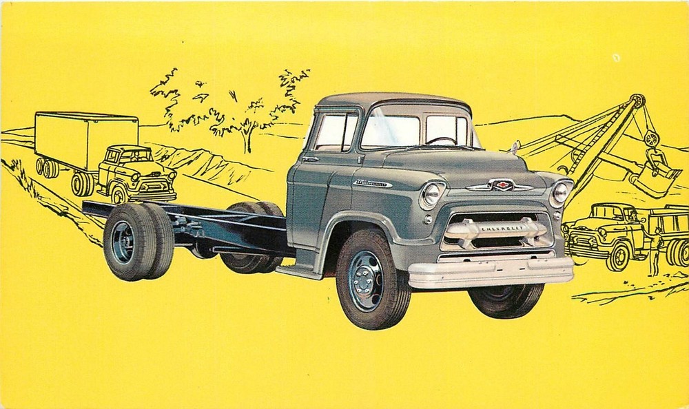 1950s Chevrolet Truck advertising artist impression Postcard 25-10804