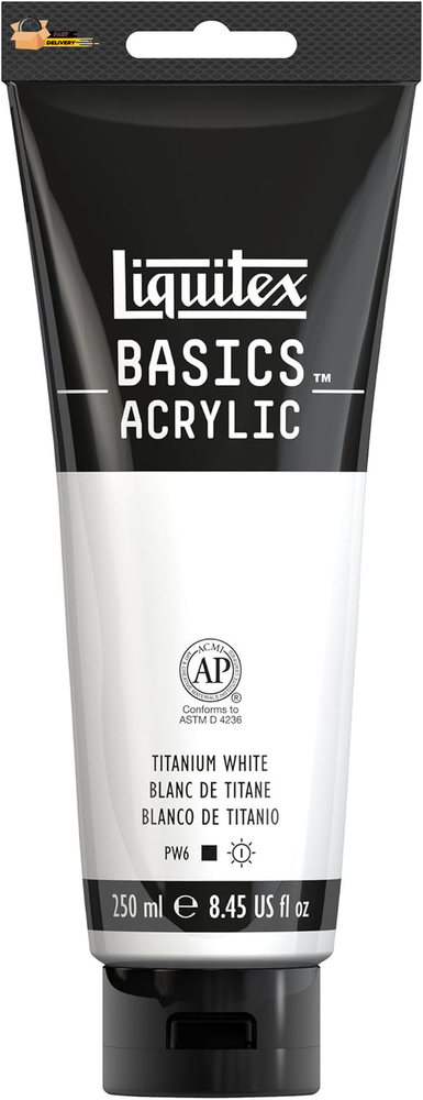 BASICS Acrylic Paint, 250Ml (8.5-Oz) Tube, Titanium White