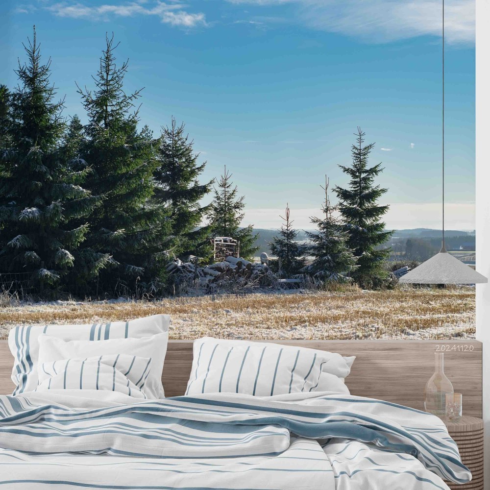 3D Winter Forest Landscape Wall Murals Wallpaper Murals Wall Sticker 6